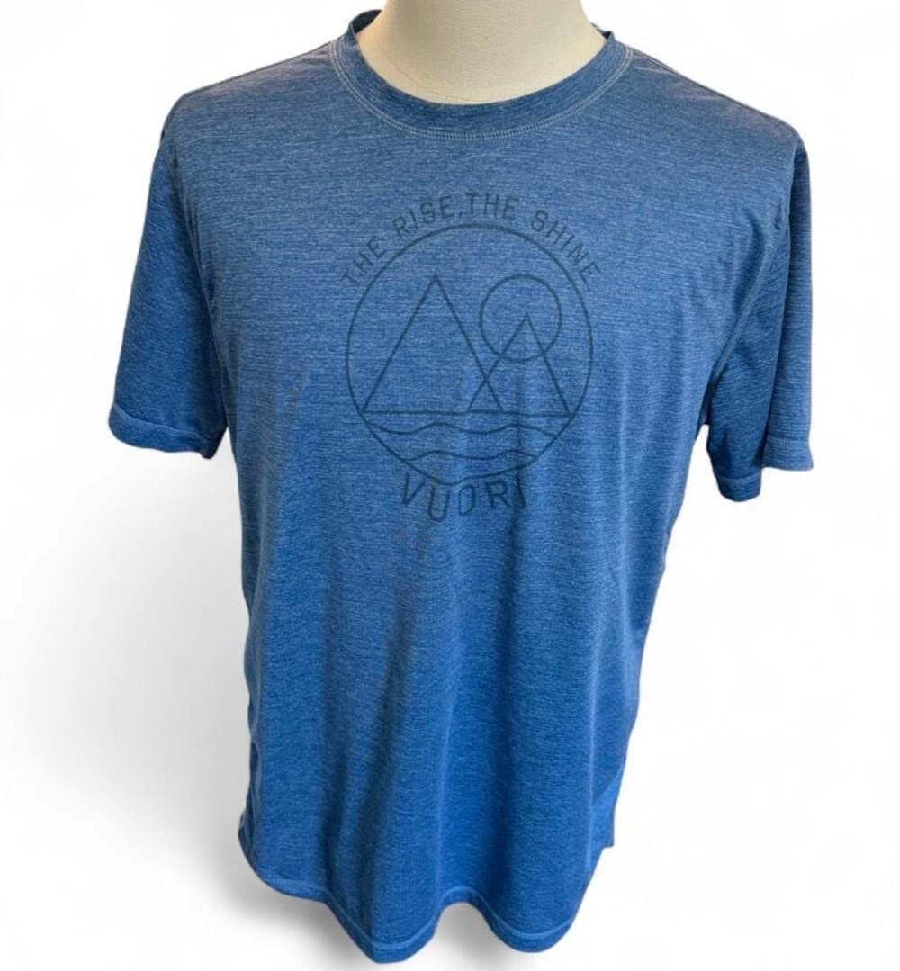 Vuori The Rise The Shine Graphic T-Shirt Blue Size L